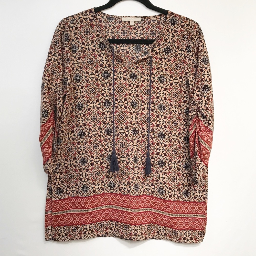 Joan Vass Women’s Boho Tunic Top Size Small